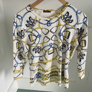 J. McLaughlin Signature Tee Equestrian Print